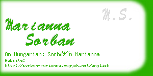 marianna sorban business card